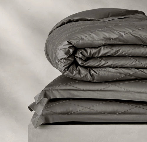 Reserve Embellished Duvet Set - Stone/Stone Embroidered Lattice