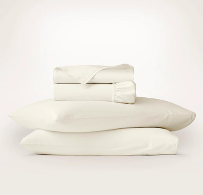 Signature Embellished Sheet Set - Cream/Cream Piped Edge