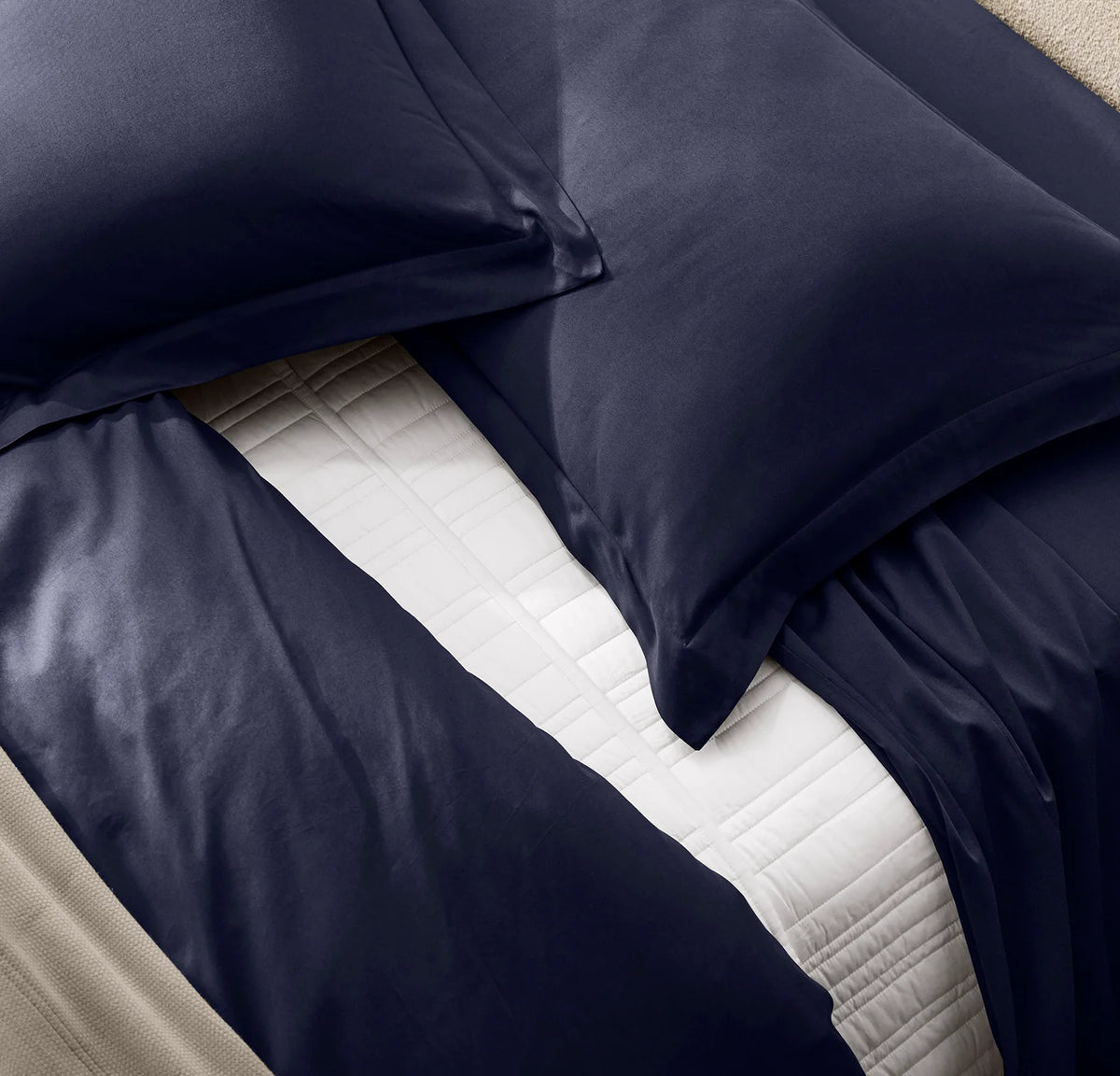 Signature Hemmed Duvet Set - Coastal Navy