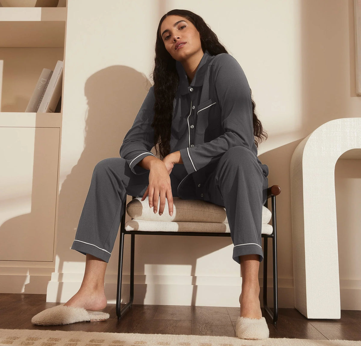 Soft Knit Long Sleeve & Pants Pajama Set - Night