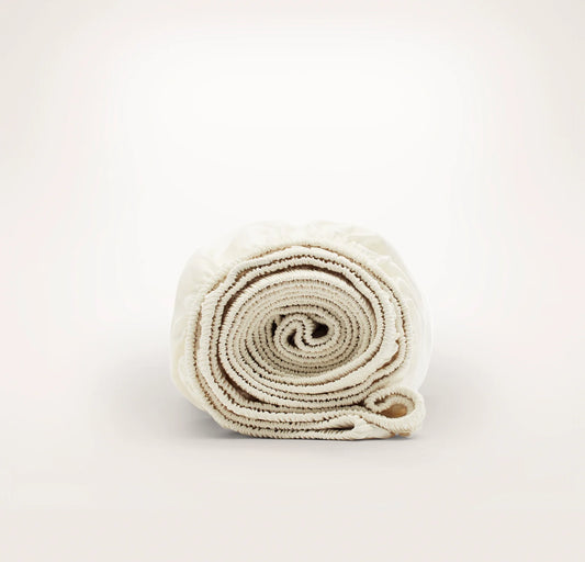 Percale Hemmed Fitted Sheet - Cream