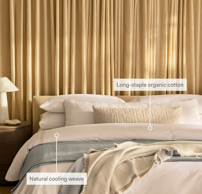 Percale Embellished Duvet Set - Coastal Navy/White Sail Stitch