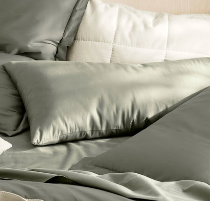 Percale Hemmed Pillowcase Set - Sageleaf