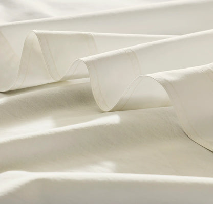Percale Vintage Washed Fabric Swatch - Vintage Cream