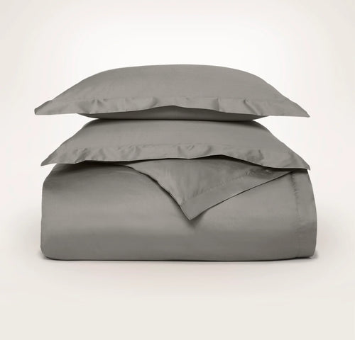 Signature Hemmed Duvet Set - Stone