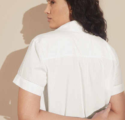 Signature Short Sleeve & Pants Pajama Set - White