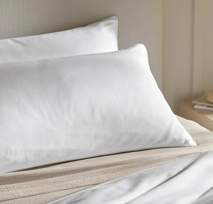 Signature Embellished Duvet Set - White/Pewter Piped Edge