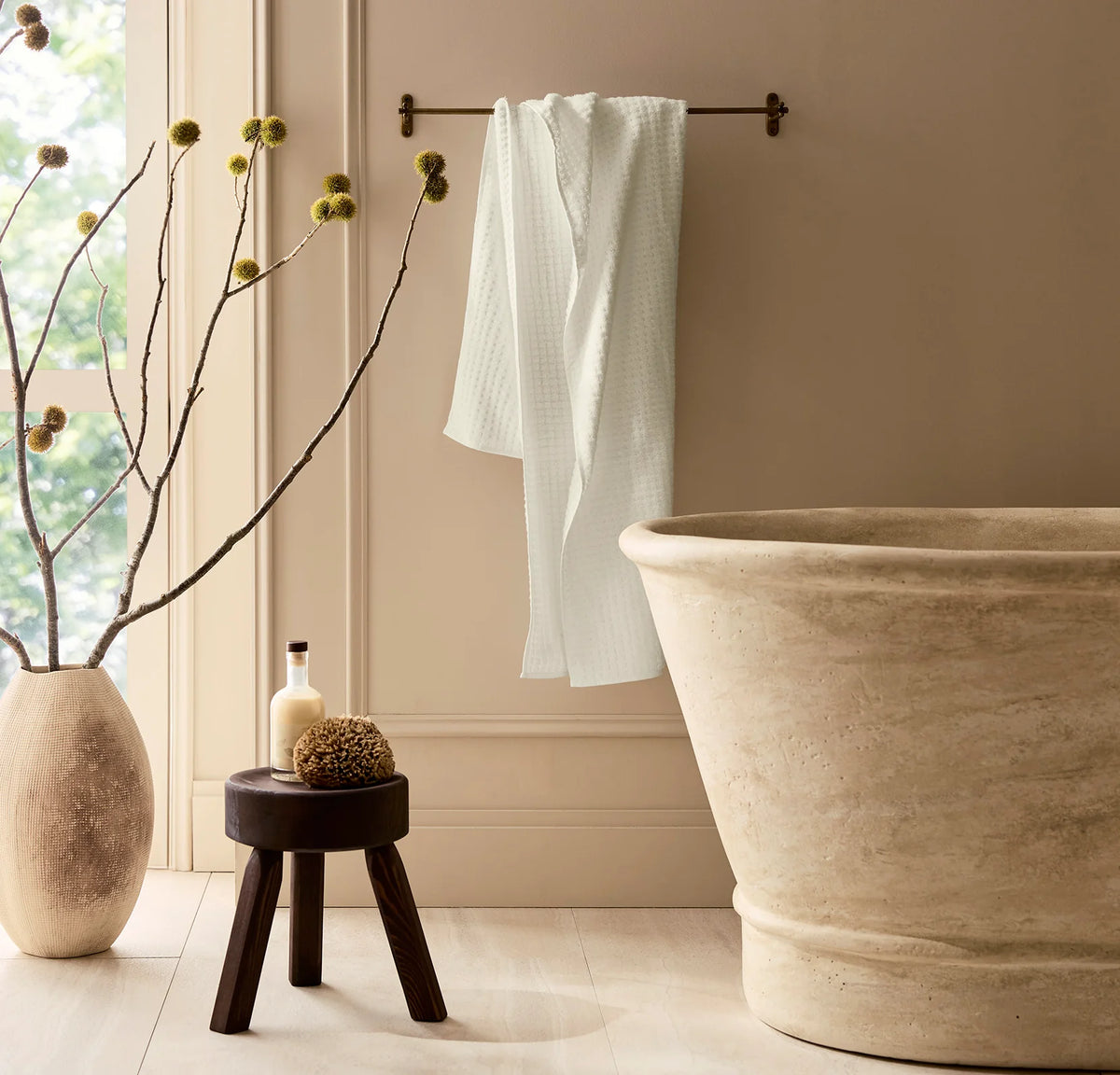 Turkish Waffle Bath Towel - Cream