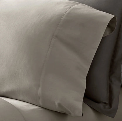 Percale Hemmed Pillowcase Set - Pewter
