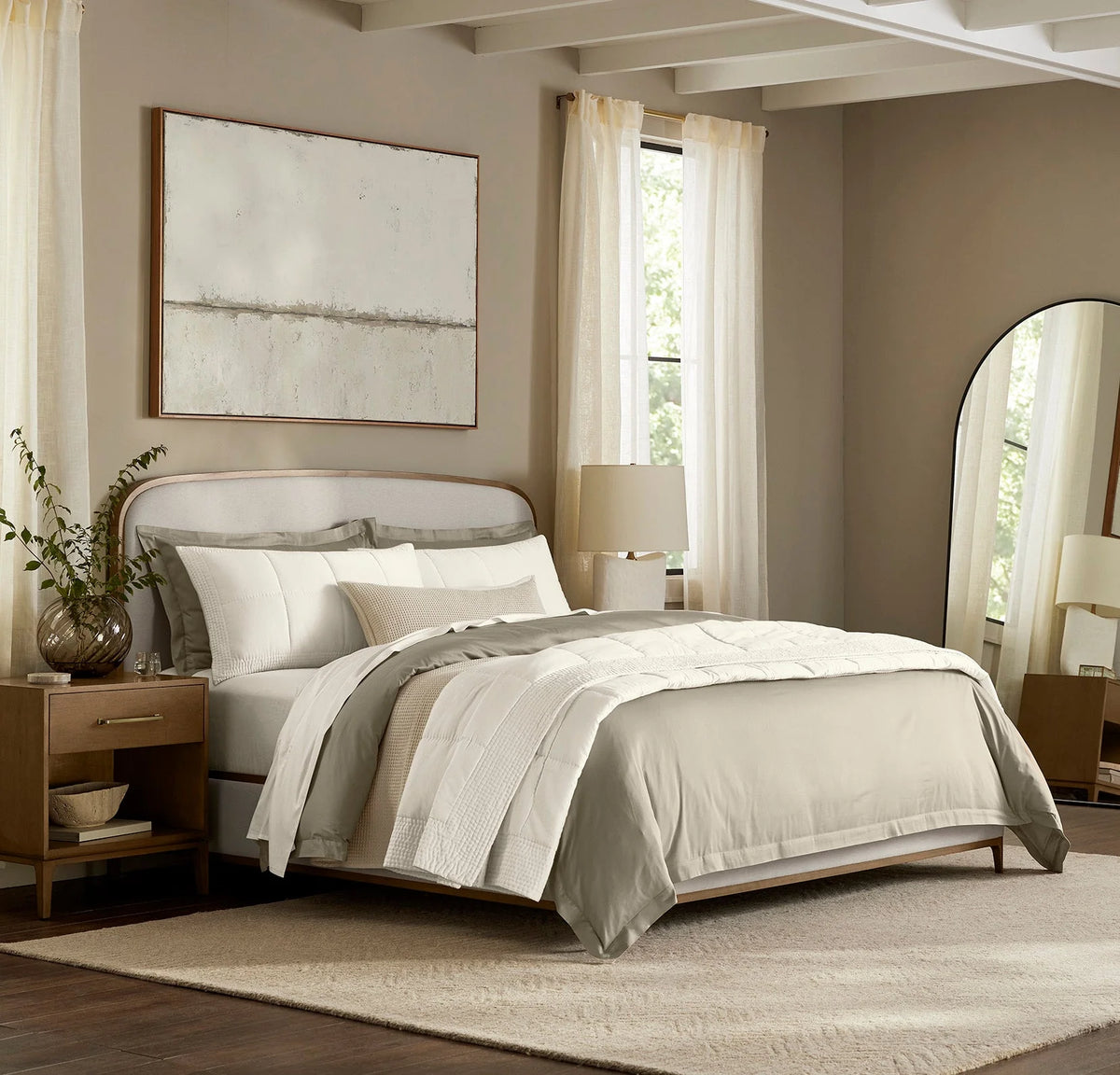 Signature Handstitched Quilted Sham - Cream