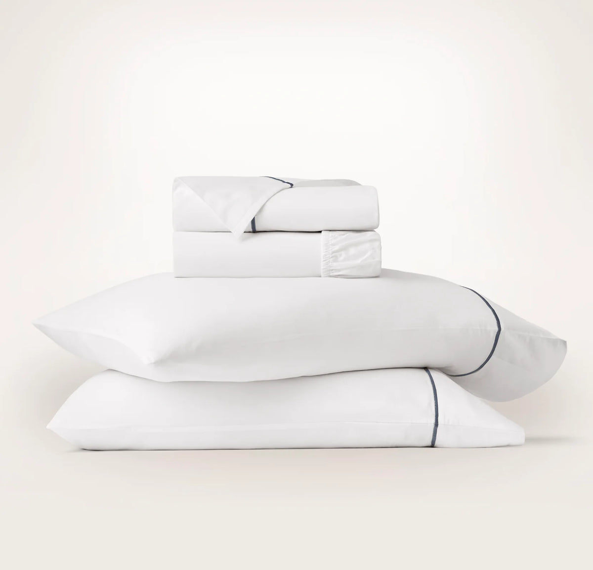 Signature Embellished Sheet Set - White/Mineral Embroidered