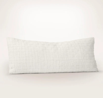 Linen Woven Icon Pillow Cover (Lumbar) - White