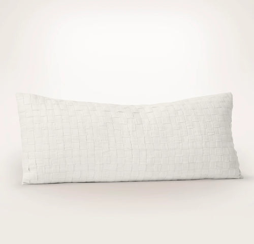 Linen Woven Icon Pillow Cover (Lumbar) - White
