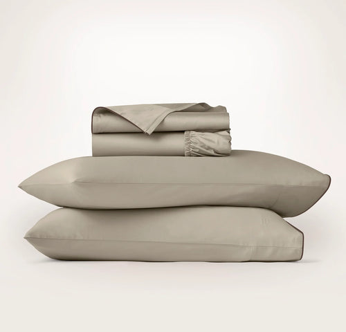 Signature Embellished Sheet Set - Oak/Walnut Piped Edge