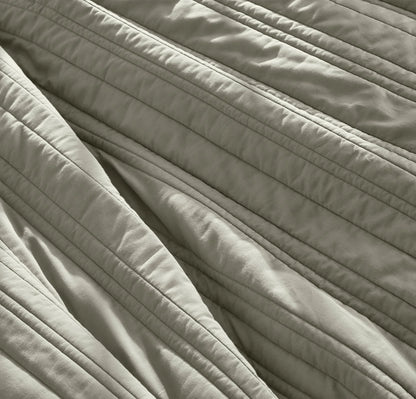 Signature Stripe Quilt Set - Sageleaf