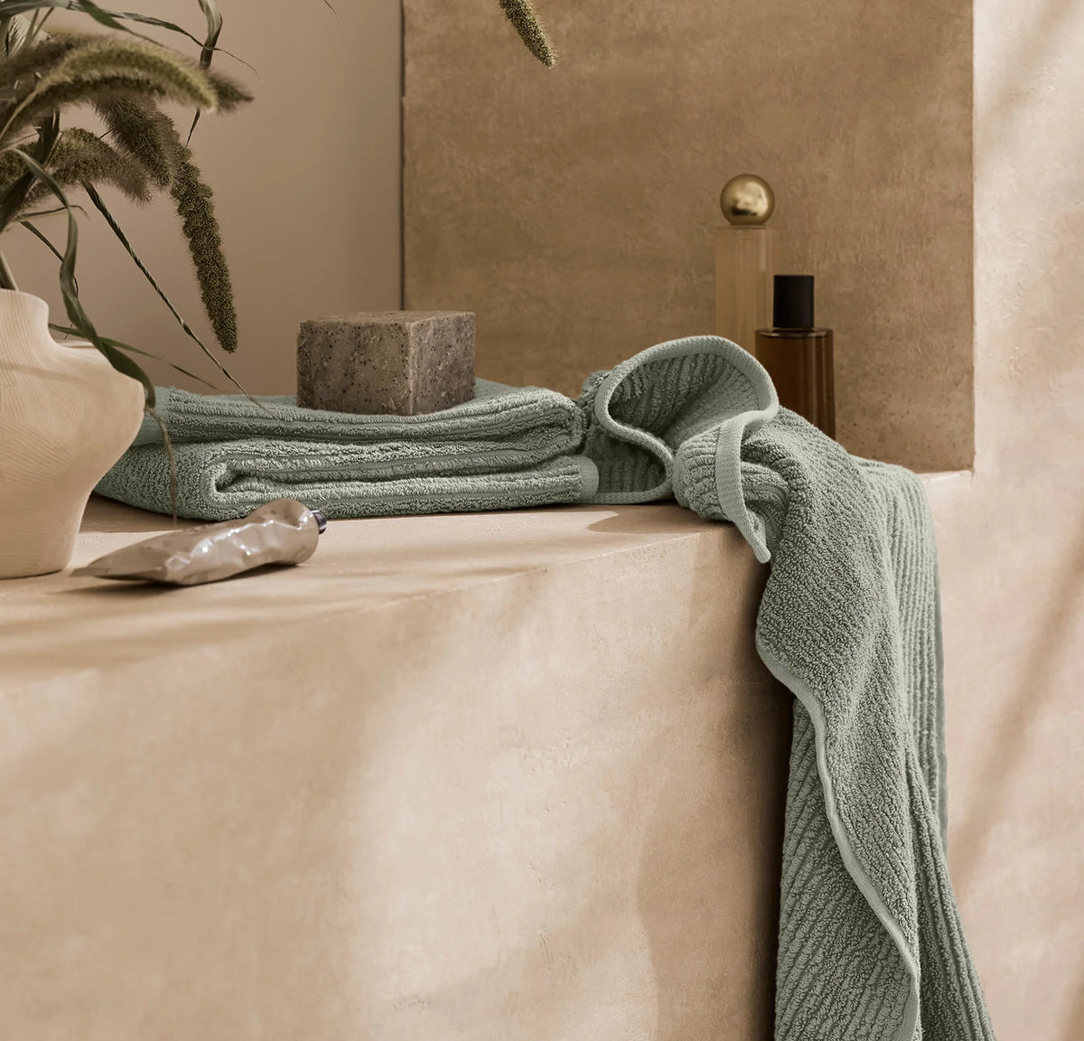 Turkish Ribbed Bath Towel Set