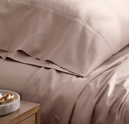 Percale Hemmed Pillowcase Set - Dusty Rose