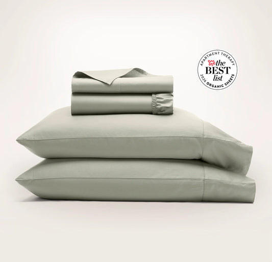 Percale Hemmed Sheet Set - Sageleaf