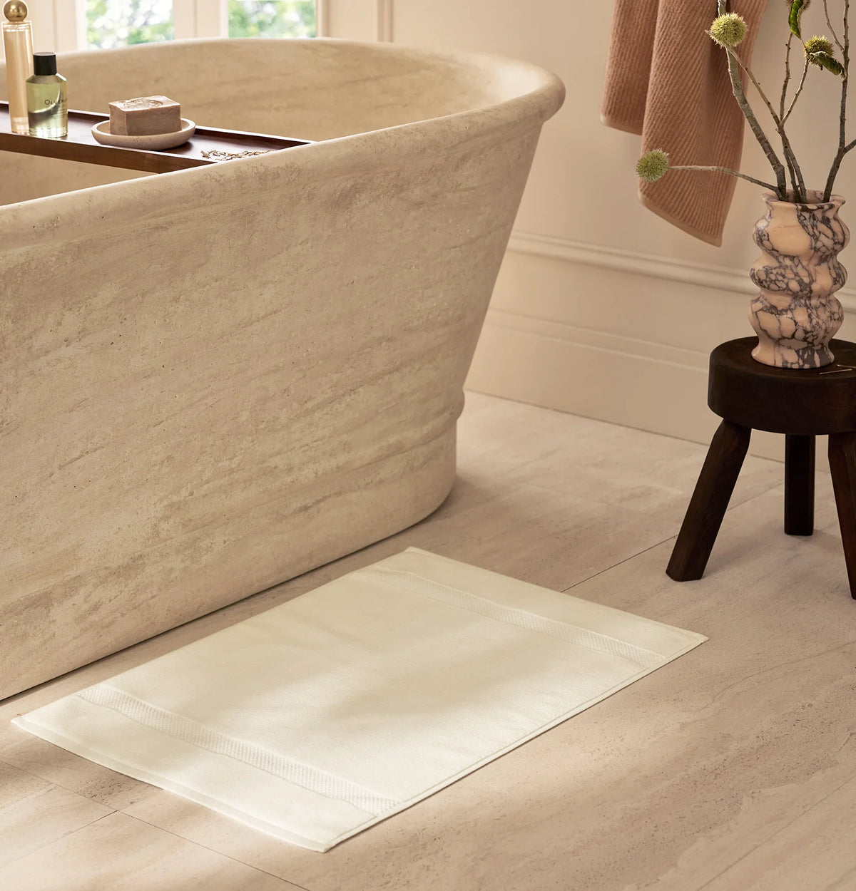 Plush Bath Mat - Cream