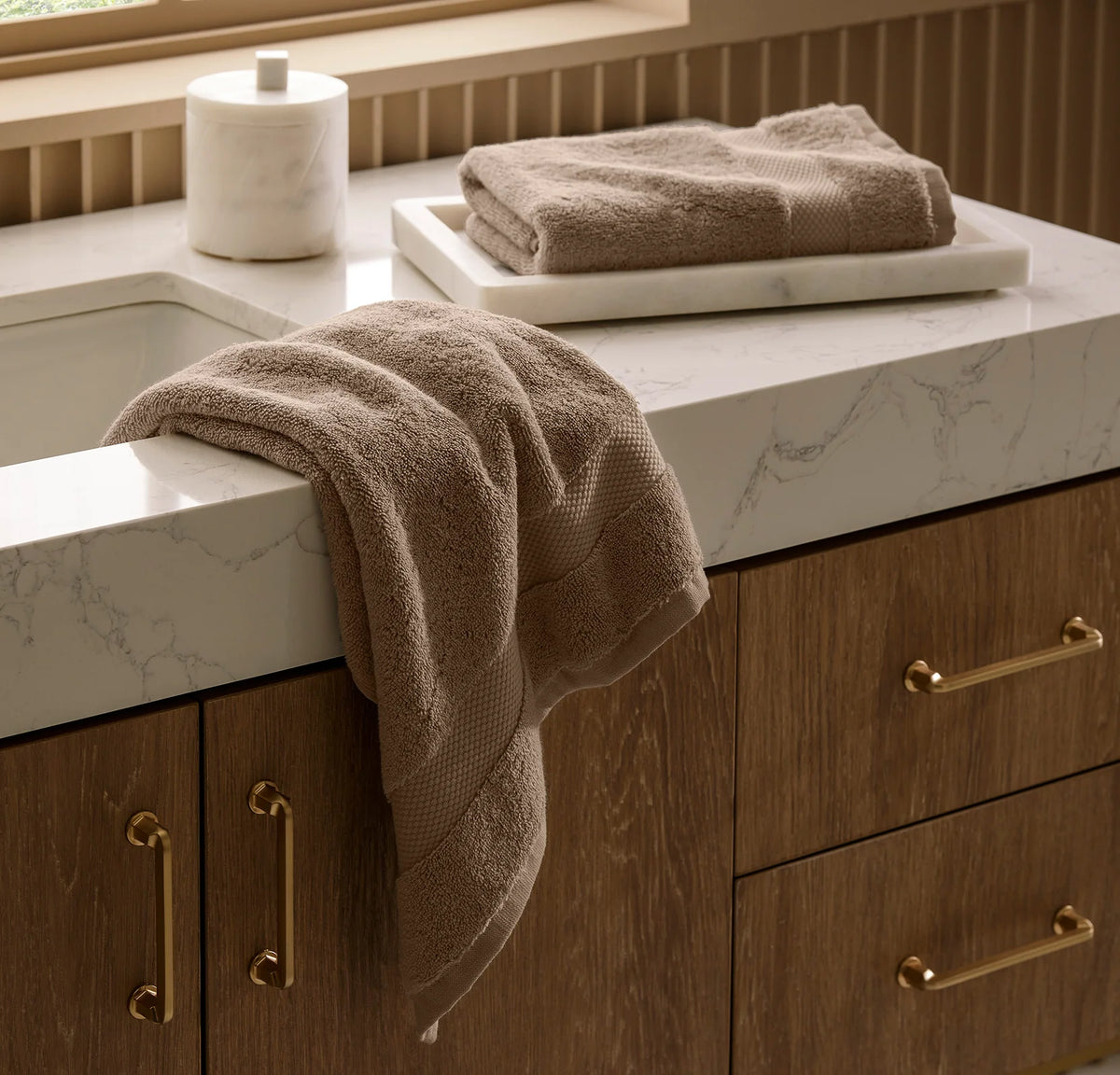 Plush Hand Towels (Pair) - Walnut