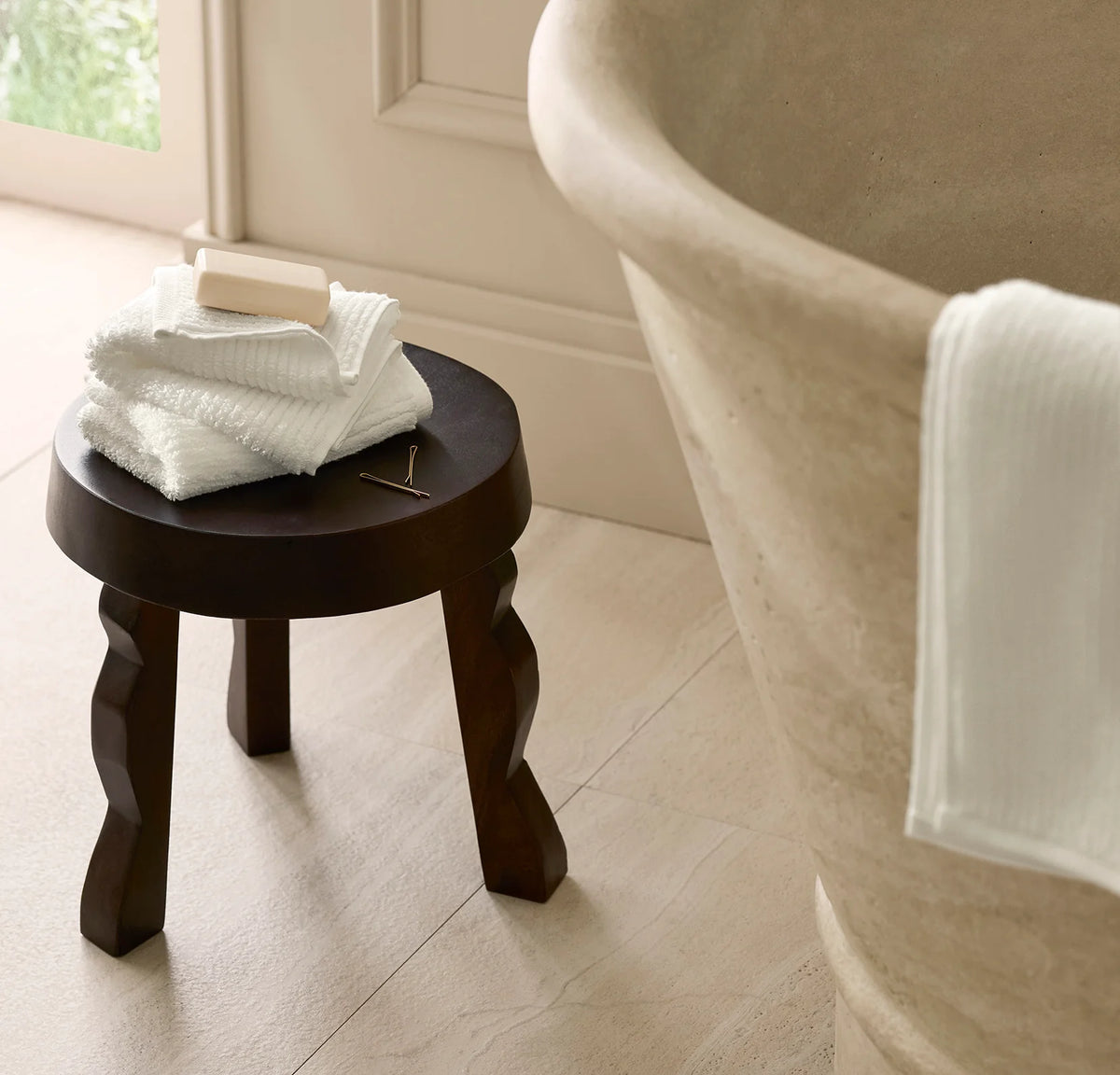 Turkish Ribbed Washcloths (Pair) - Cream
