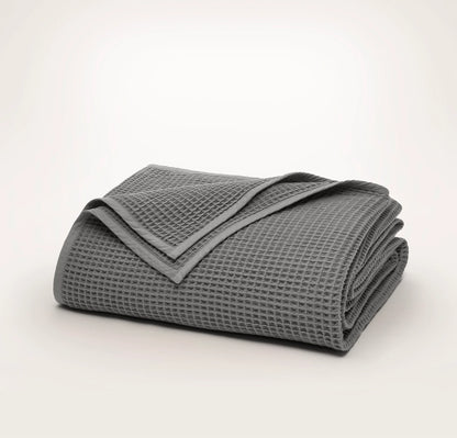 Waffle Bed Blanket - Stone