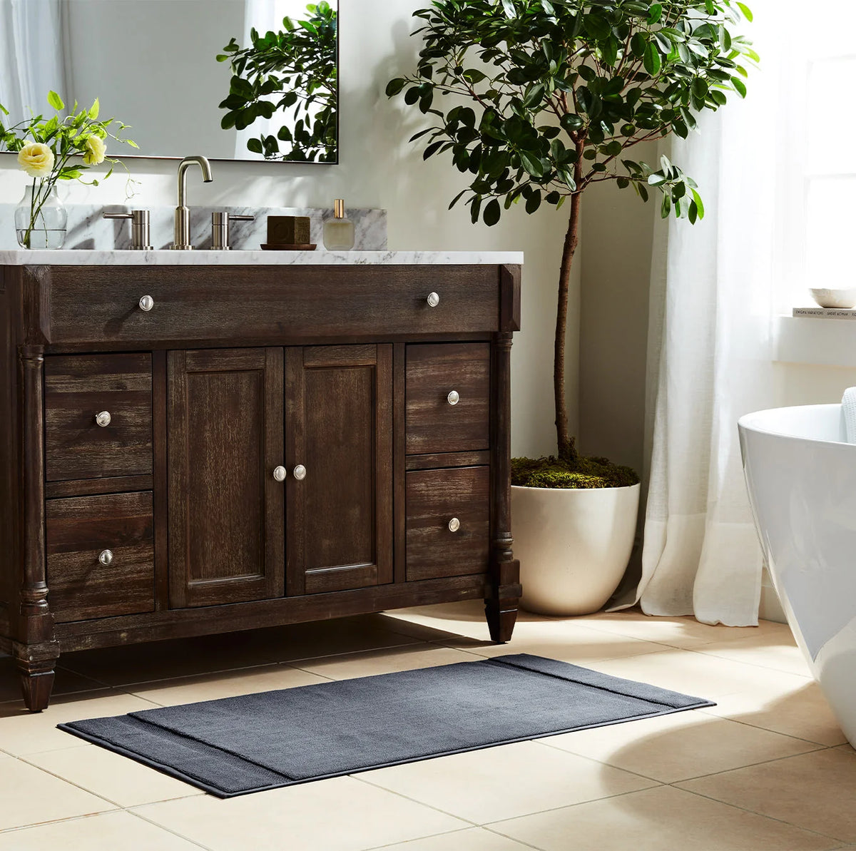 Plush Bath Mat - Mineral