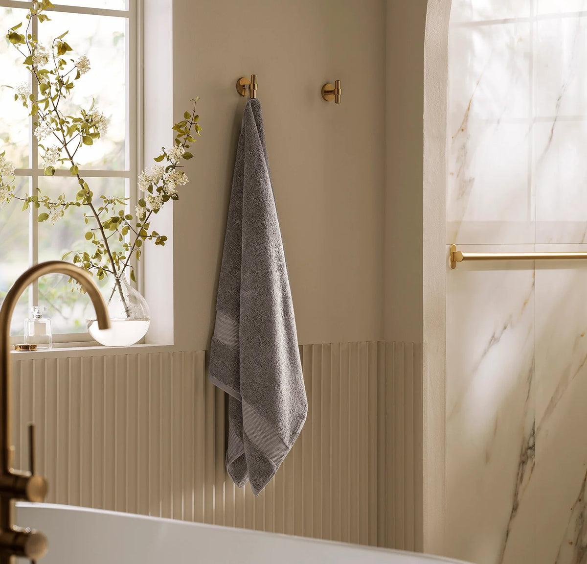 Plush Bath Towel - Stone
