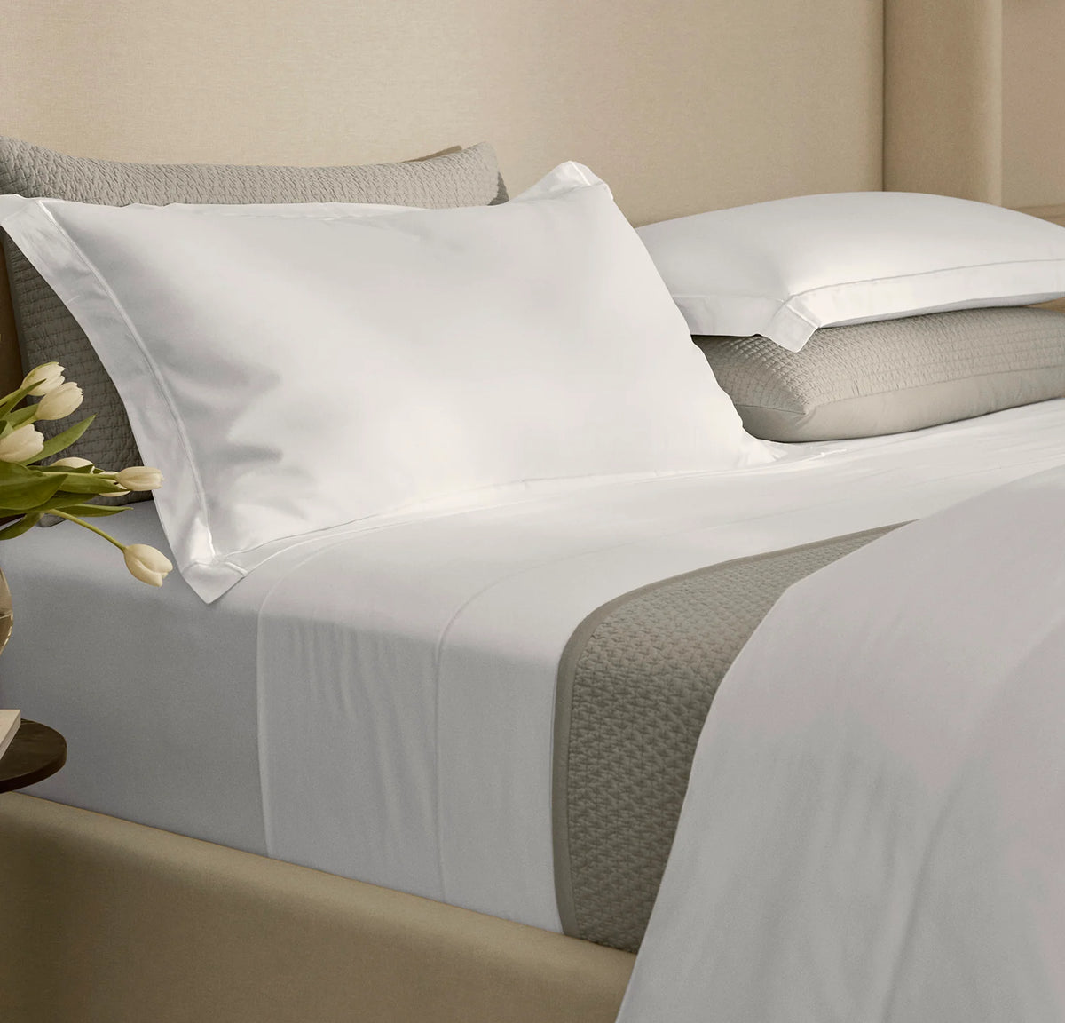 Percale Embellished Duvet Set - White/White Embroidered
