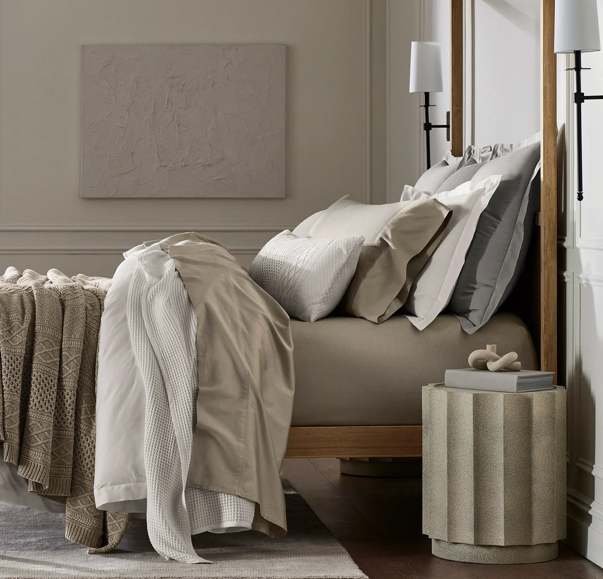 Percale Hemmed Sheet Set - Oak