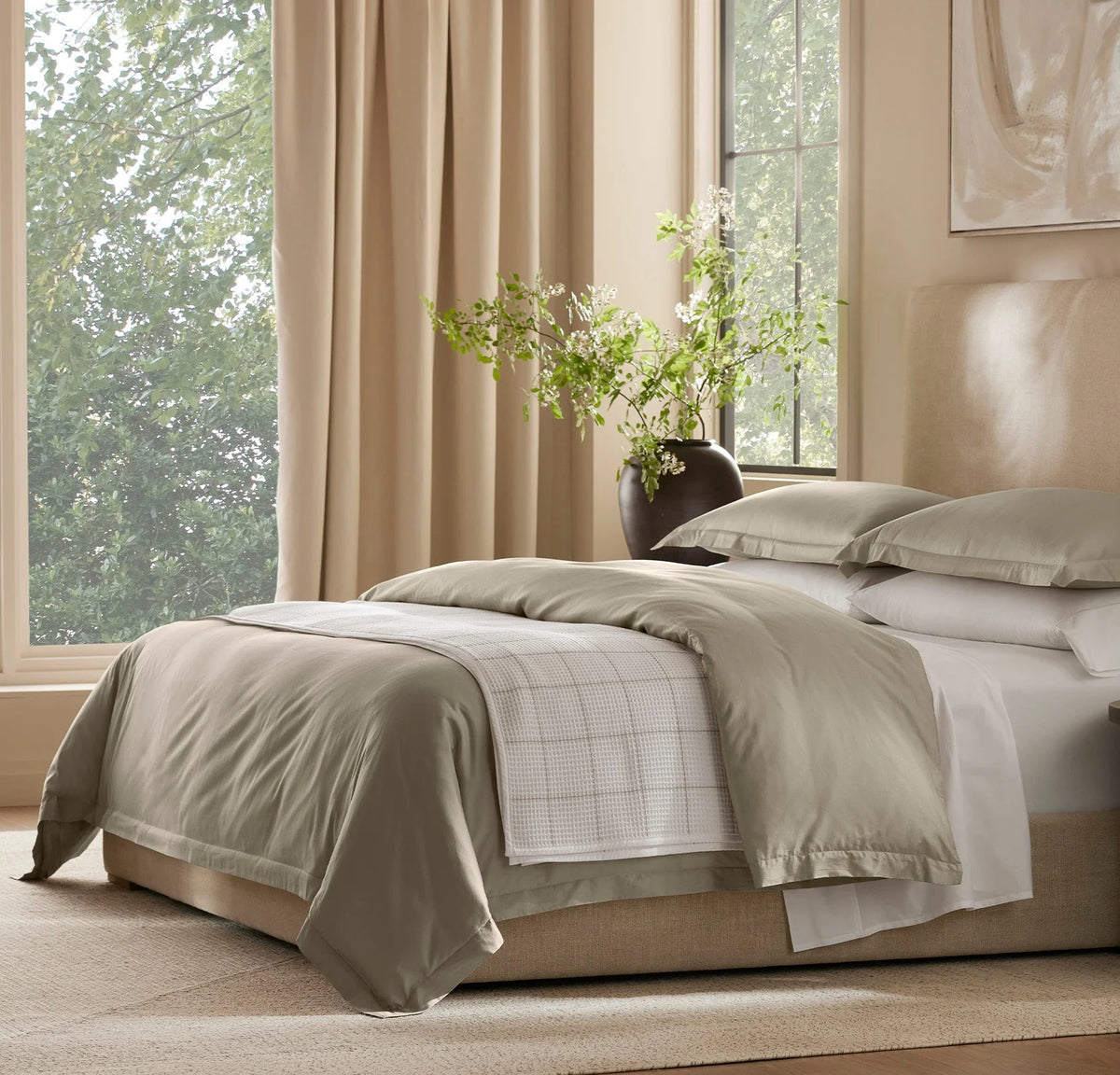 Signature Hemmed Duvet Set - Oak