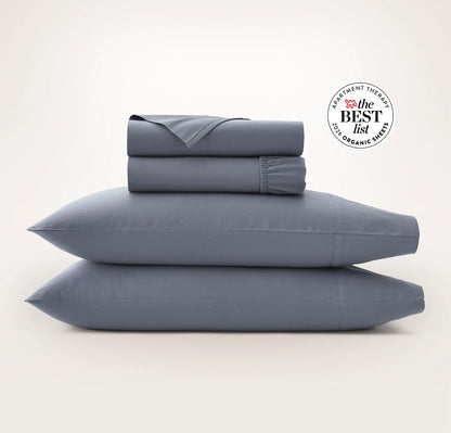 Percale Hemmed Sheet Set - Mineral
