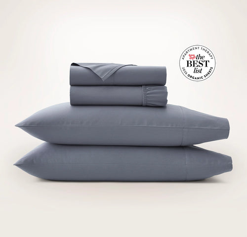 Percale Hemmed Sheet Set - Mineral