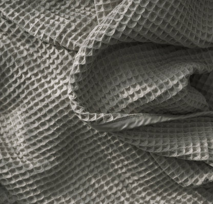 Waffle Bed Blanket - Pewter