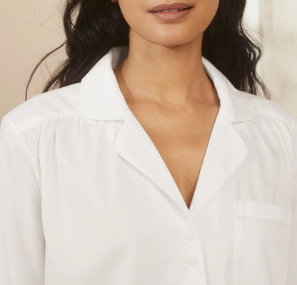 Signature Long Sleeve & Pants Pajama Set - White
