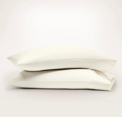 Percale Hemmed Pillowcase Set - Cream
