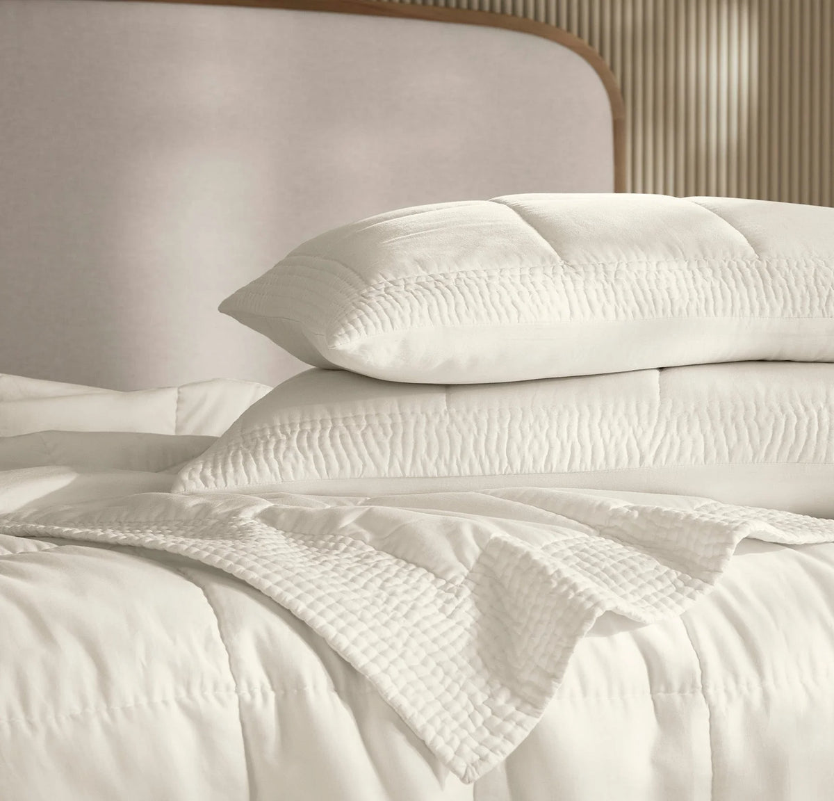 Signature Handstitched Quilted Sham - Cream