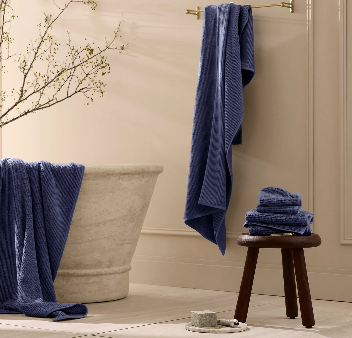 Turkish Ribbed Bath Sheet Set