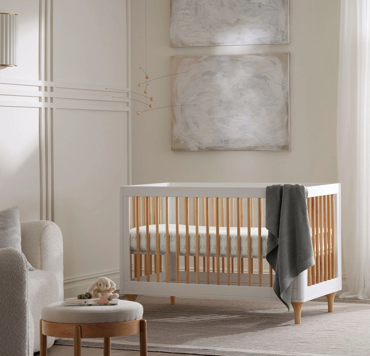 Ribbed Knit Baby Blanket - Heathered Stone