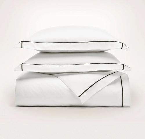 Signature Embellished Duvet Set - White/Night Embroidered