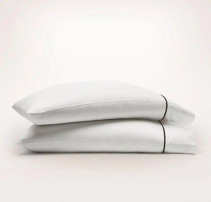 Signature Embellished Pillowcase Set - White/Night Embroidered