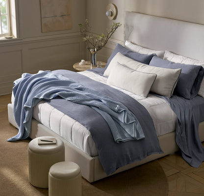 Waffle Bed Blanket - Hydrangea