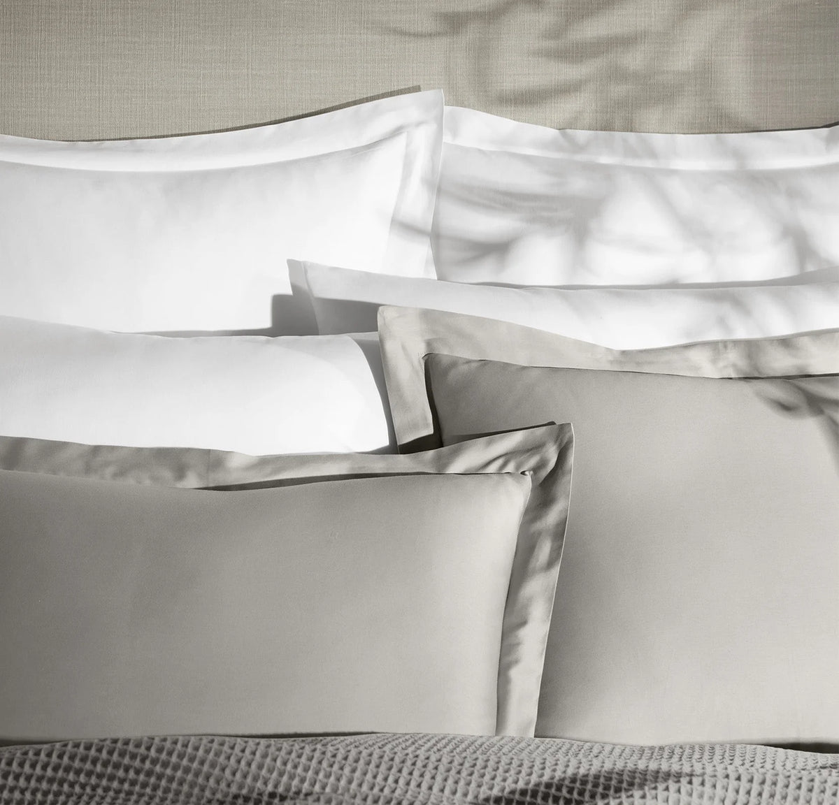 Percale Hemmed Duvet Set - Pewter