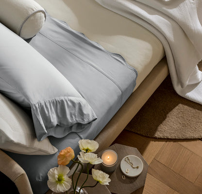 Signature Embellished Sheet Set - Shore/Shore Curved Edge