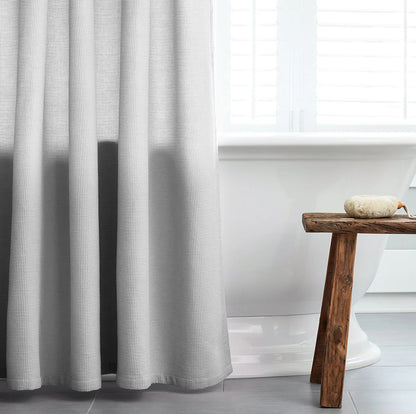 Waffle Shower Curtain - Pale Pewter