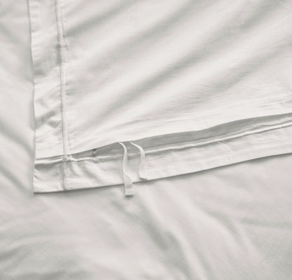 Percale Embellished Duvet Set - White/White Embroidered