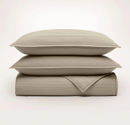 Signature Stripe Quilt Set - Oak