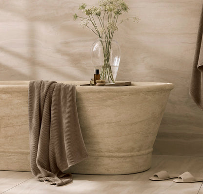 Turkish Ribbed Bath Towel Set