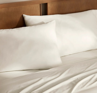 Percale Hemmed Fitted Sheet - Cream