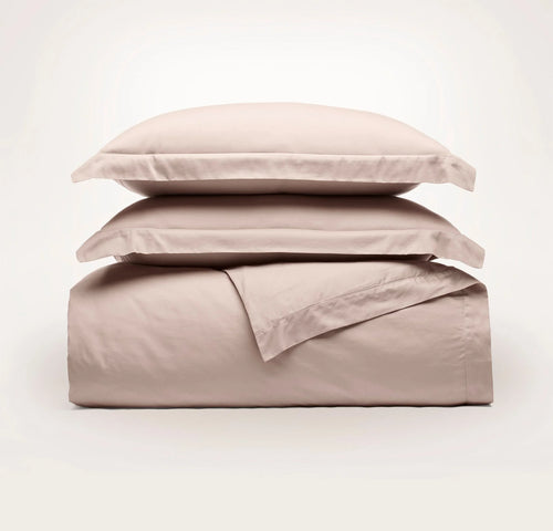 Signature Hemmed Duvet Set - Dusty Rose